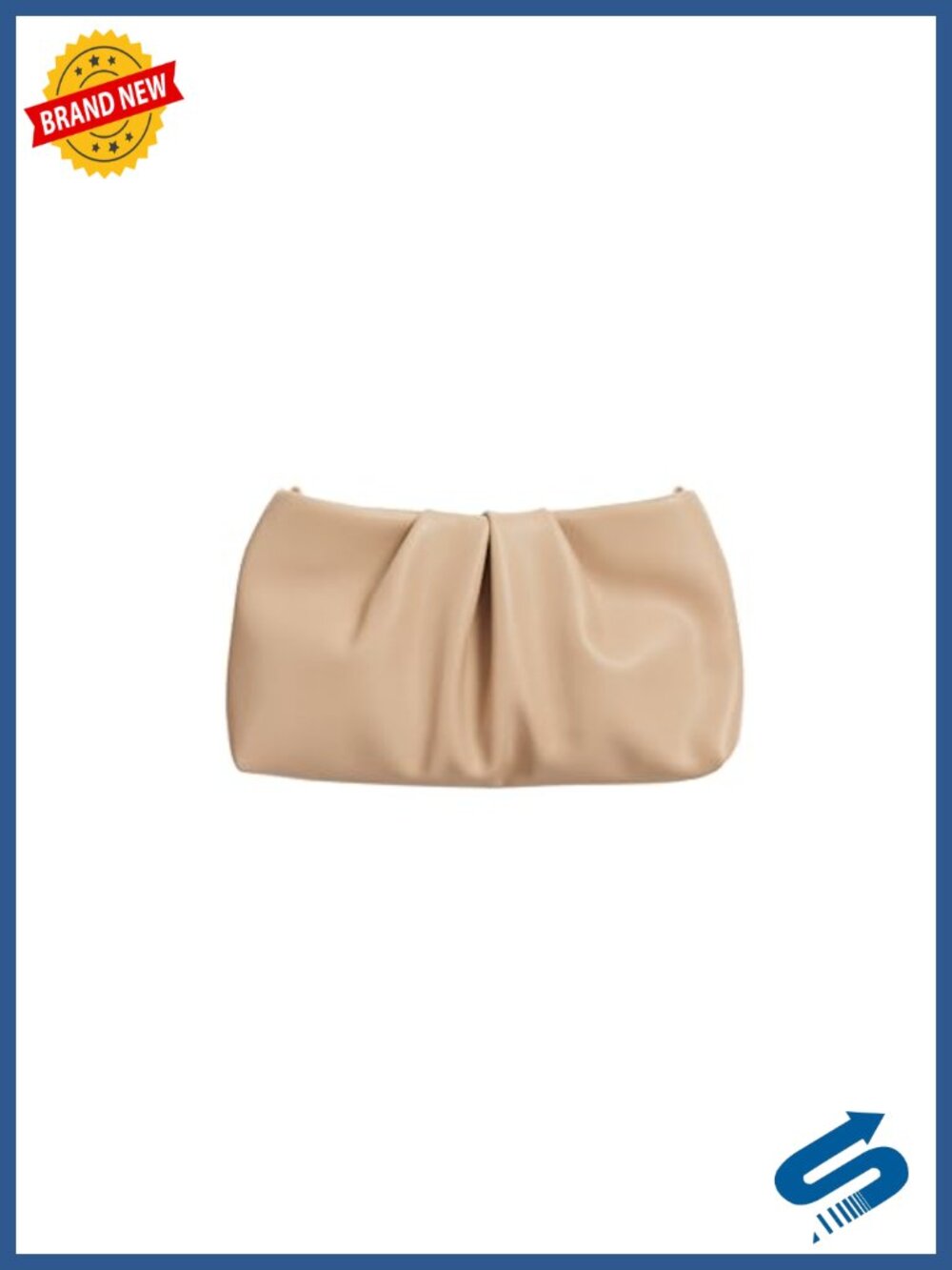 Pleated Faux Leather Evening Clutch Purse for Women Wedding Dinner Dressy Party